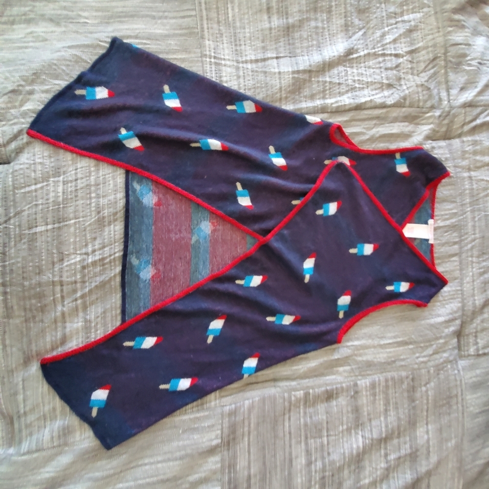 Xhilaration Red White Blue Popsicle Vest